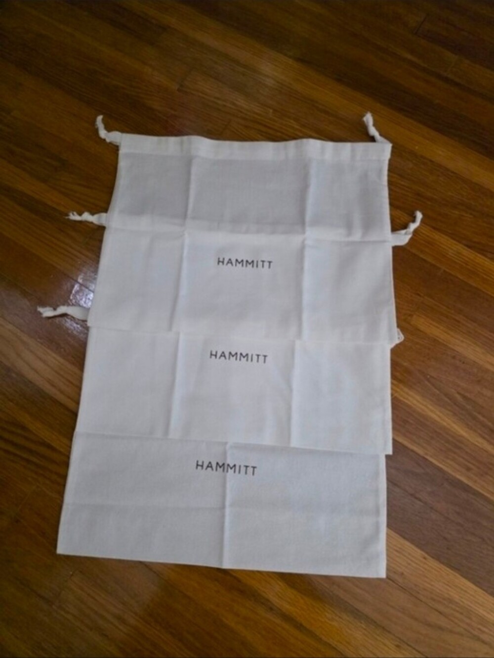 3 Hammitt White Drawstring Dust Bags - Picture 2 of 3